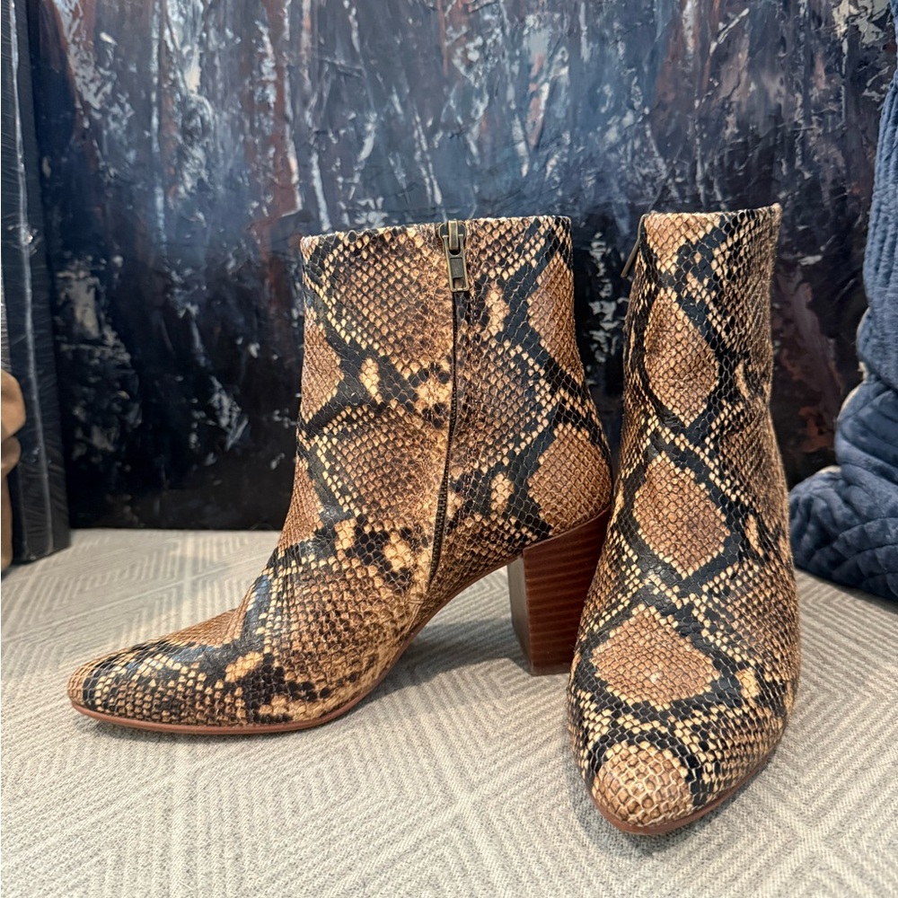 Madewell Brown Snakeskin Ankle Booties